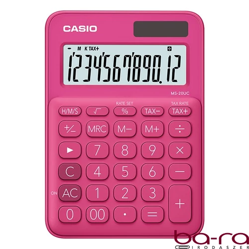 Számológép asztali CASIO MS 20 UC 12 digit piros