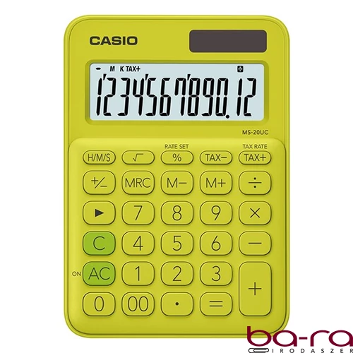 Számológép asztali CASIO MS 20 UC 12 digit sárga