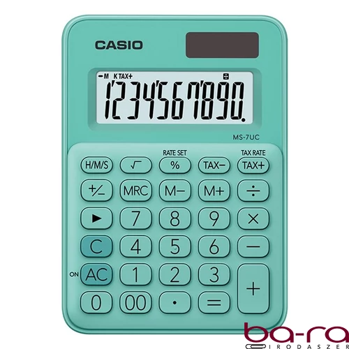 Számológép asztali CASIO MS 7 UC 10 digit zöld