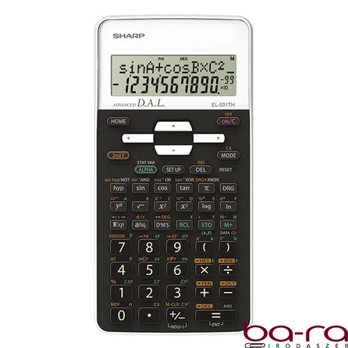 Számológép tudományos SHARP EL-531THBWG 272 funkciós 2 soros 12 digit fehér