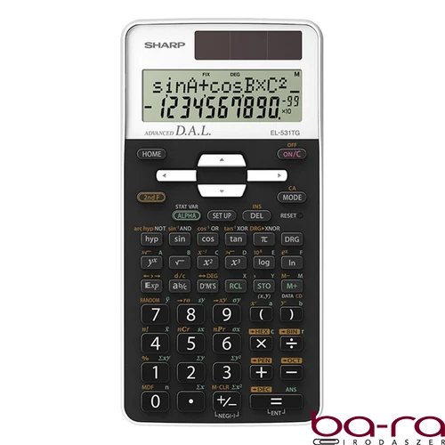 Számológép tudományos SHARP EL-531THBWG 272 funkciós 2 soros 12 digit fehér