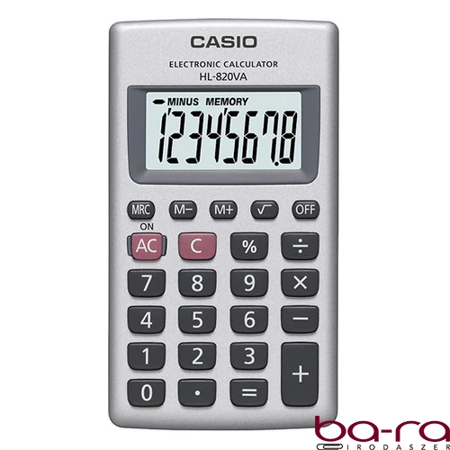 Számológép zseb CASIO HL 820 VA 8 digit ezüst