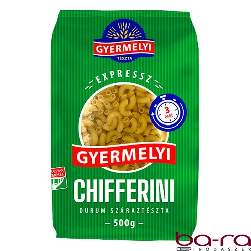 Száraztészta chifferini GYERMELYI Expressz durum 500 g