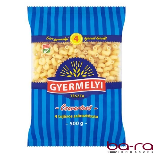 Száraztészta csavartcső GYERMELYI 4 tojásos 500 g