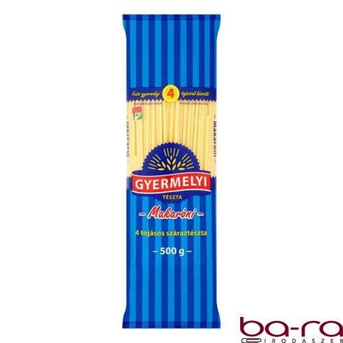 Száraztészta makaróni GYERMELYI 4 tojásos 500 g