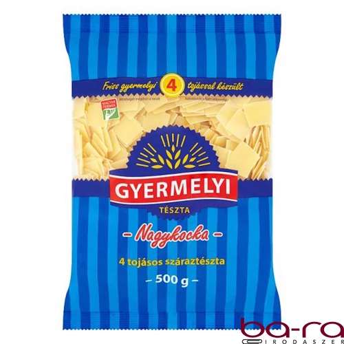 Száraztészta nagykocka GYERMELYI 4 tojásos 500 g