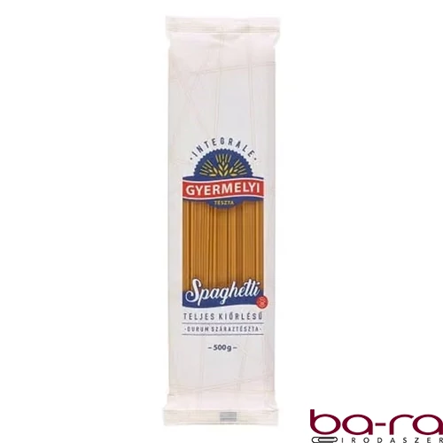 Száraztészta spagetti GYERMELYI teljes kiőrlésű durum 500 g
