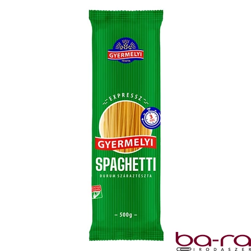Száraztészta spaghetti GYERMELYI Expressz durum 500 g