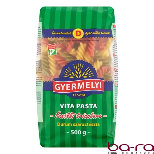 Száraztészta zöldséges orsó GYERMELYI Vita Pasta durum 500 g