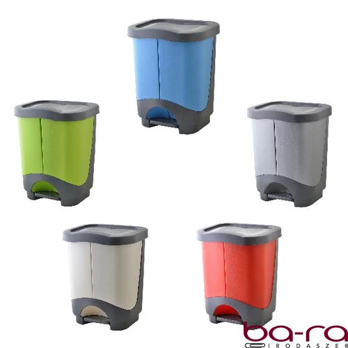 Hulladéktároló pedálos szelektív Ekolux  Duo 2 részes 2x10,5L