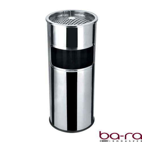 Szemetes hamutartóval tűzálló kültéri fém inox 25x58cm