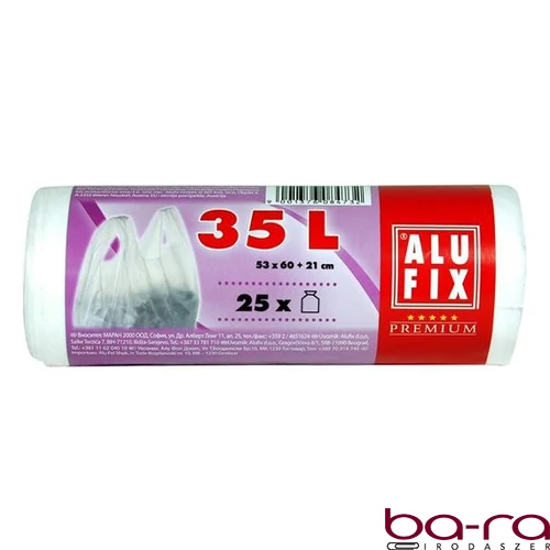 Szemeteszsák ALUFIX 35L húzófüles 25 darabos