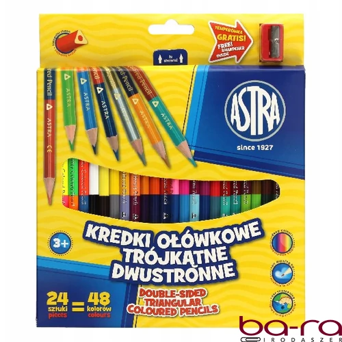 Színes ceruza ASTRA duo ajándék hegyezővel 24 színű