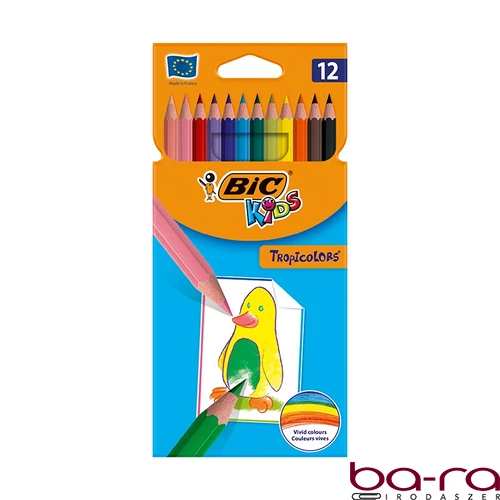 Színes ceruza BIC Kids Tropicolors hatszögletű 12 darabos