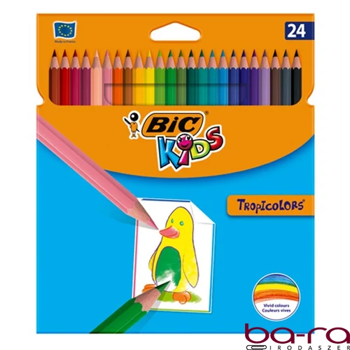 Színes ceruza BIC Kids Tropicolors hatszögletű 24 darabos