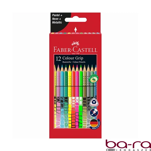 Színes ceruza FABER-CASTELL 2015 Colour Grip háromszögletű 12 darabos
