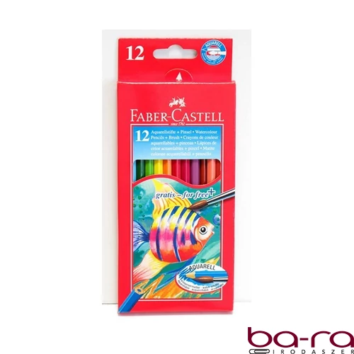 Színes ceruza FABER-CASTELL Aquarell hatszögletű 12 darabos+ecset