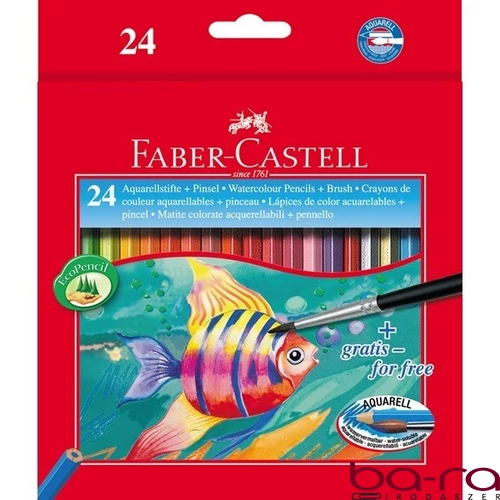 Színes ceruza FABER-CASTELL Aquarell hatszögletű 24 darabos+ecset