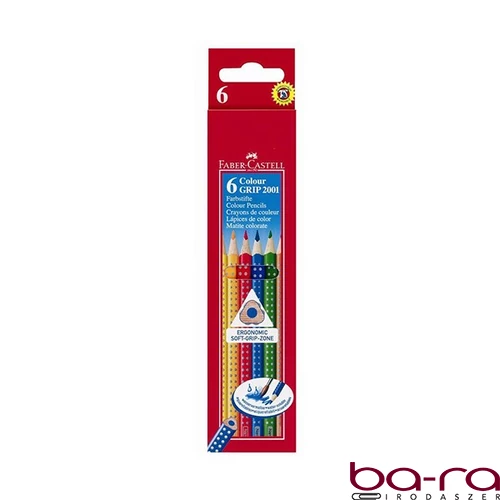 Színes ceruza FABER-CASTELL Grip háromszögletű 6 darabos