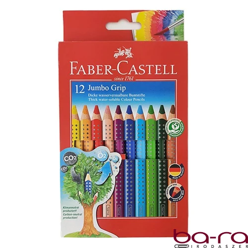 Színes ceruza FABER-CASTELL Jumbo Grip háromszögletű 12 darabos