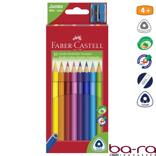 Színes ceruza FABER-CASTELL Junior háromszögletű 10 darabos