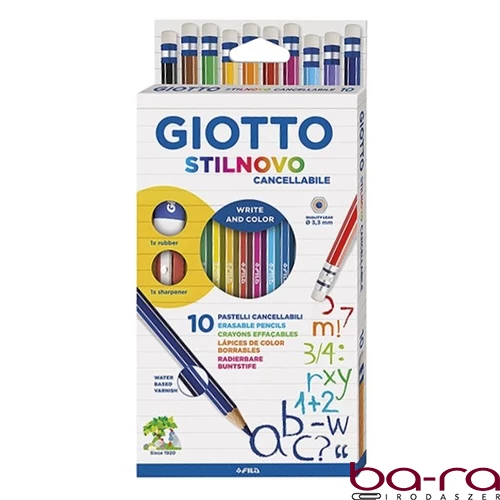Színes ceruza GIOTTO hegyezővel, radírral 10 darabos