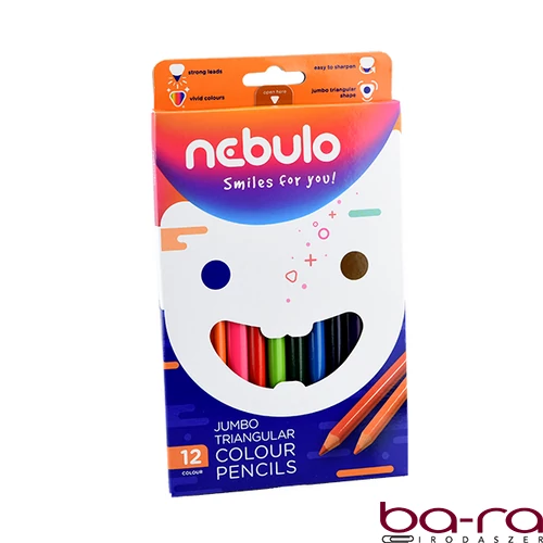 Színes ceruza NEBULO Jumbo háromszögletű 12 darabos