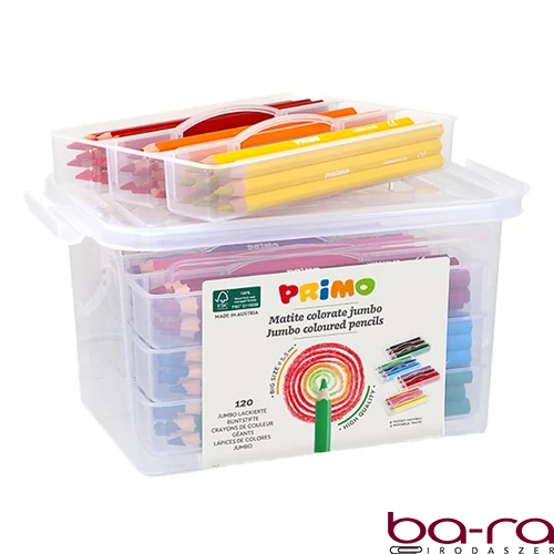 Színes ceruza PRIMO Jumbo hatszögletű 120 darabos tárolódobozban