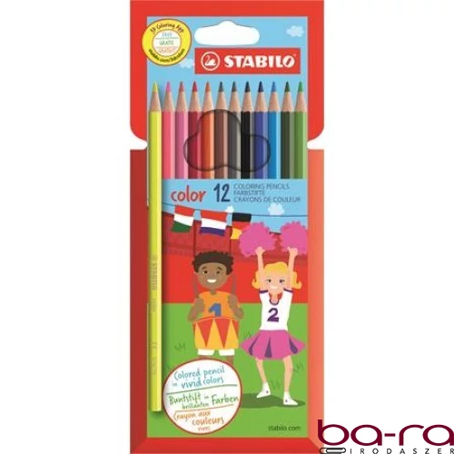 Színes ceruza STABILO Color Swano hatszögletű 12 darabos