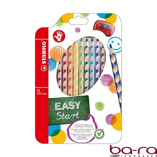 Színes ceruza STABILO Easycolors háromszögletű jobbkezes 12 darabos