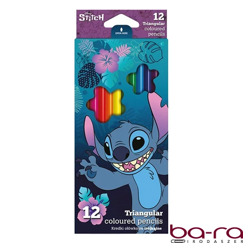 Színes ceruza COOLPACK Lilo és Stitch háromszögletű  12 darabos kék dobozos