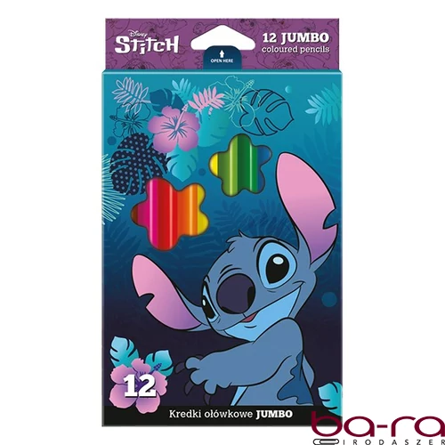 Színes ceruza COOLPACK Lilo és Stitch jumbo háromszögletű  12 darabos kék dobozos