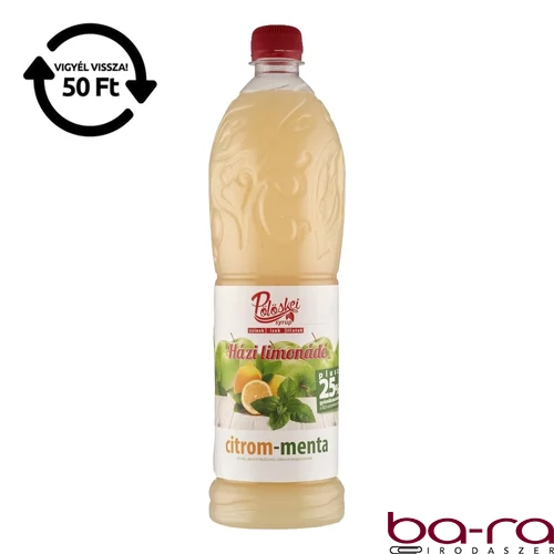 Szörp PÖLÖSKEI Syrup Citrom-menta cukorral és édesítőszerrel 25% gyümölcstartalommal 1L DRS