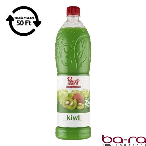 Szörp PÖLÖSKEI Syrup Kiwi cukorral és édesítőszerrel 25% gyümölcstartalommal 1L DRS