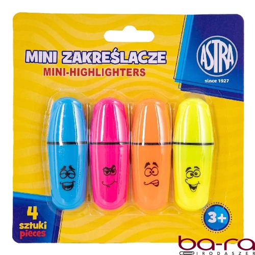 Szövegkiemelő ASTRA mini 4 szín/bliszter