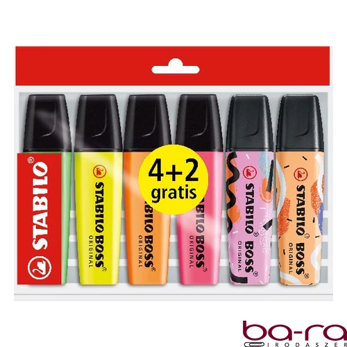 Szövegkiemelő STABILO Boss  4+2 darabos