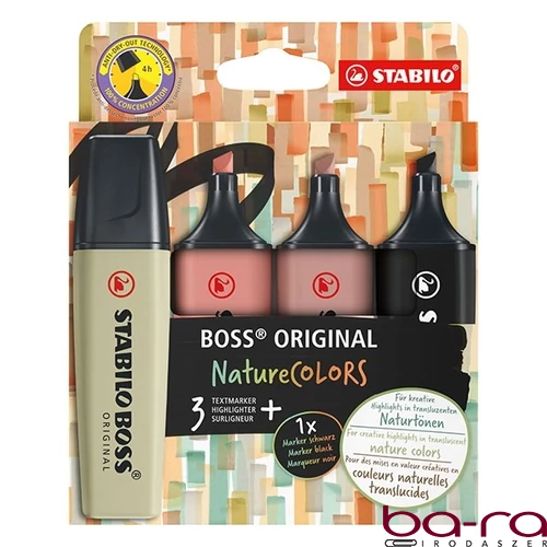 Szövegkiemelő STABILO Boss NatureColors 4 darabos A