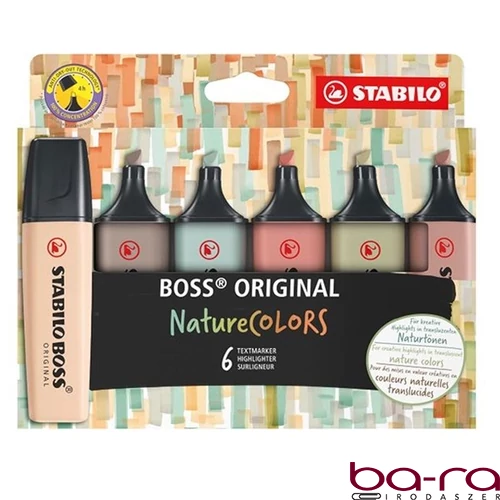 Szövegkiemelő STABILO Boss NatureColors 6+2 darabos