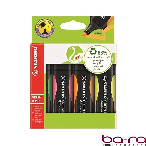 Szövegkiemelő STABILO Green Boss 4 darabos környezetbarát