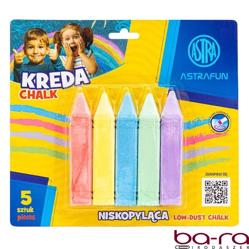 Táblakréta ASTRA FUN jumbo szögletes hegyezett 5 szín/bliszter