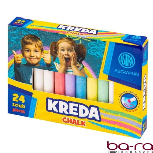 Táblakréta ASTRA FUN kerek 10 színes + 14 fehér