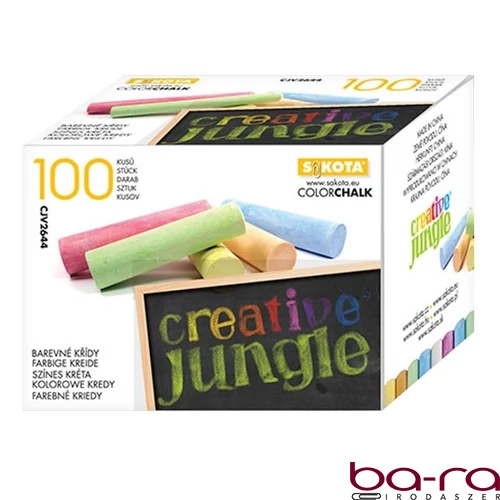 Táblakréta CREATIVE JUNGLE színes kerek 100 darabos