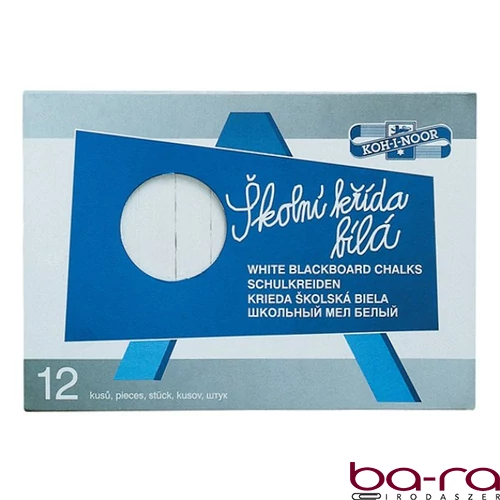 Táblakréta KOH-I-NOOR szögletes fehér 12 darabos