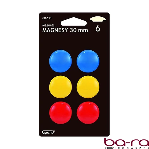 Táblamágnes GRAND 30mm 6 darabos vegyes színű