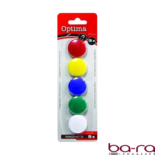 Táblamágnes OPTIMA 25mm 5 darabos vegyes színű
