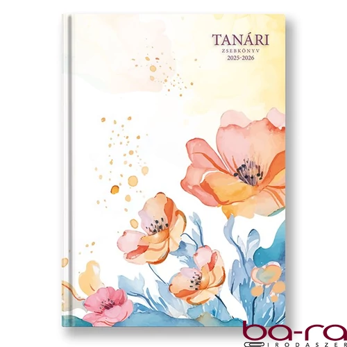 Tanári zsebkönyv TOPTIMER papírborító A/5 heti 145x205 mm Pipacs 2025-2026