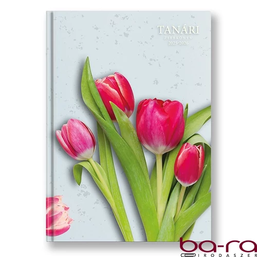 Tanári zsebkönyv TOPTIMER papírborító A/5 heti 145x205 mm Tulipán 2025-2026