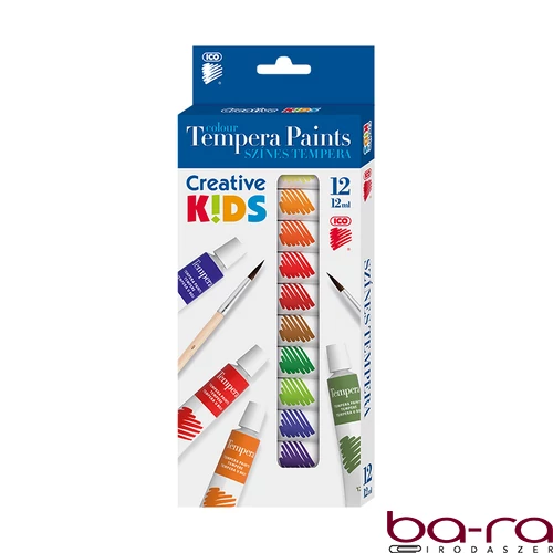 Tempera ICO Creative Kids színes 12 darabos 12 ml