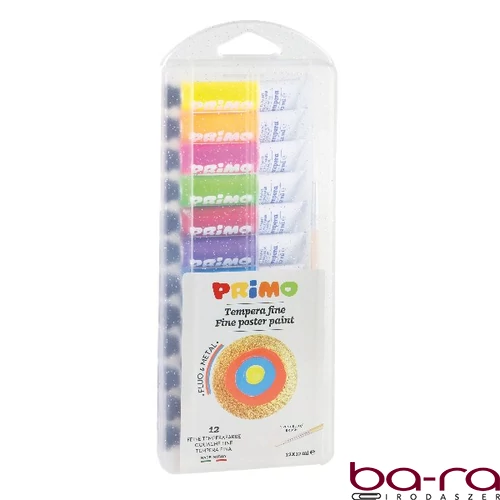 Tempera PRIMO 12 ml 4 neon + 8 metál 12 szín/készlet