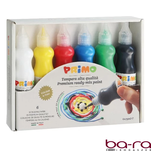 Tempera PRIMO 75 ml vegyes 6 szín/készlet